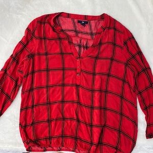 Gap shirt, red plaid, size medium